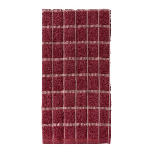 Ritz® Café Terry Kitchen Towel, Solid Windowpane, 16x25, 2.5lbs/dz, Brick/Putty